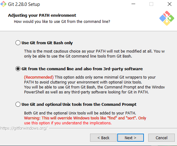 Adjusting your Path Environment: Git from the command line and also 3rd party software is checked