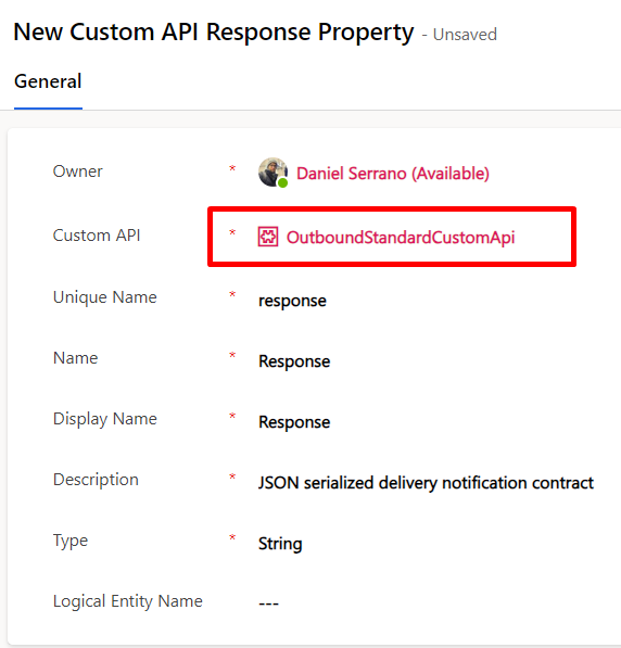 Custom API response property creation