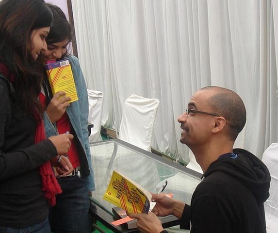 Junot Diaz signing at the Jaipur Literature Festival