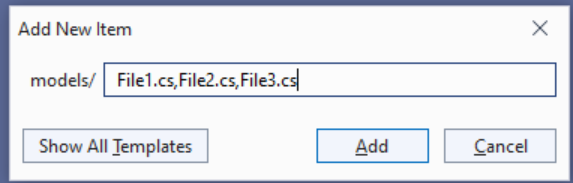 First, select the folder and pass filenames with comma-separated