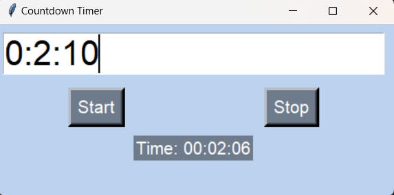 Python Countdown Timer Project Output