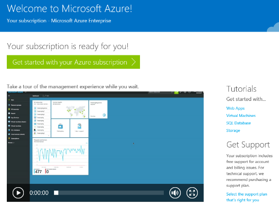 When it is ready you will see a link to take you to
 the azure portal, which is also where you can
 manage and rename it.