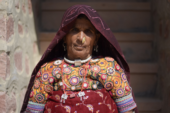 Dhiya Maa from Mangaliyon ki dhani wearing mukka embroidery.