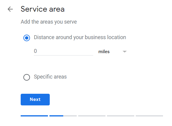 setting up service area on google my business account