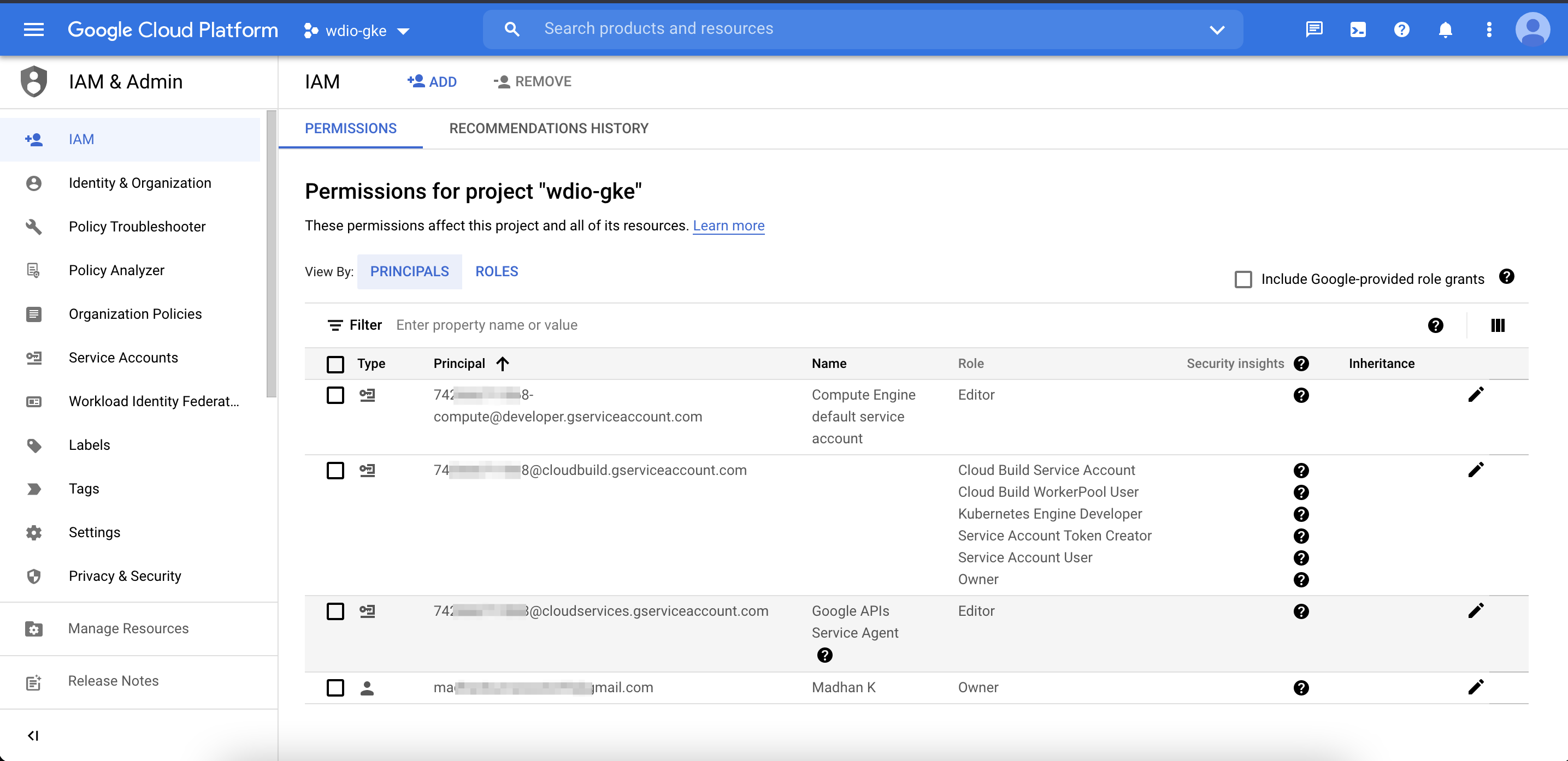 1. Cloud build settings, and 2. IAM & Admin configurations