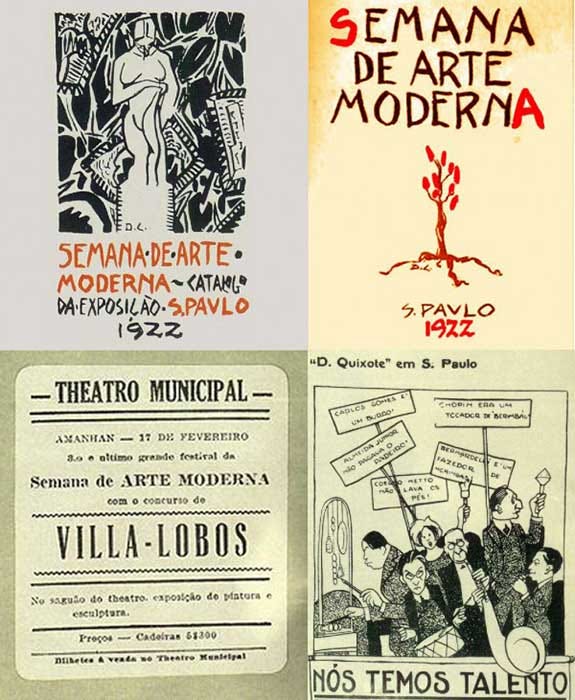 Cartazes lançados para promover a Semana da Arte Moderna em 1922.