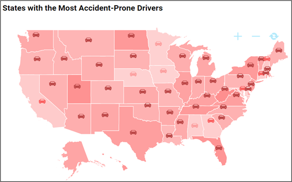 States with the most accident-prone drivers