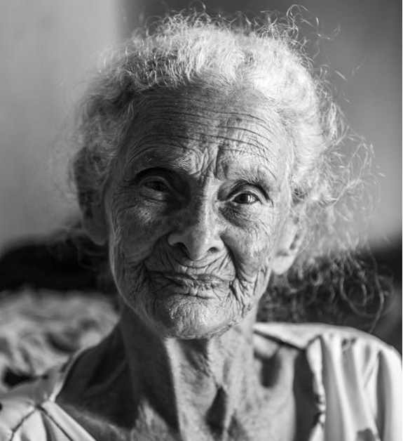 The photograph of an old woman
