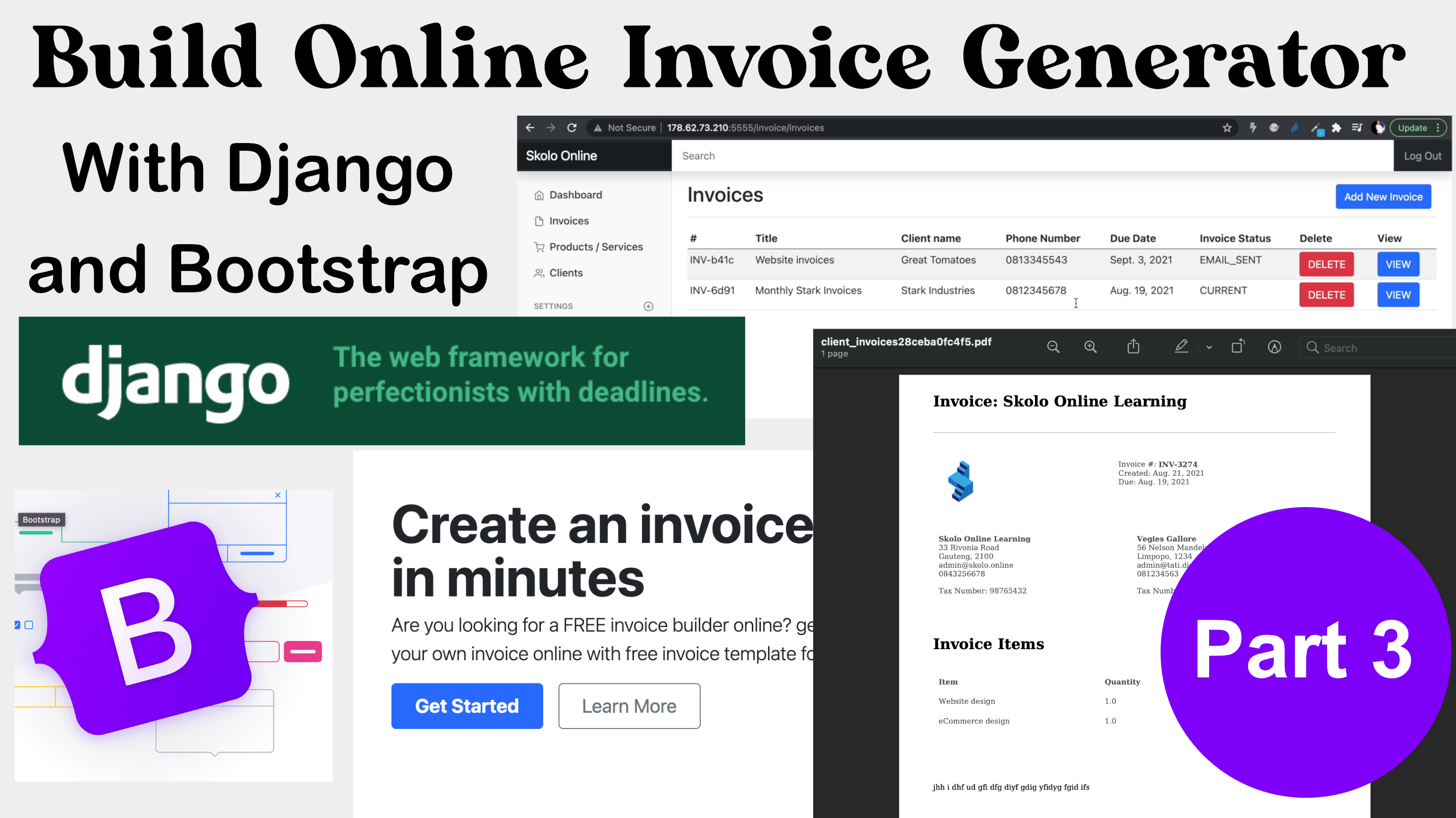 Complete Invoice App with Django and Bootstrap5