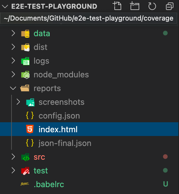 vscode project file tree