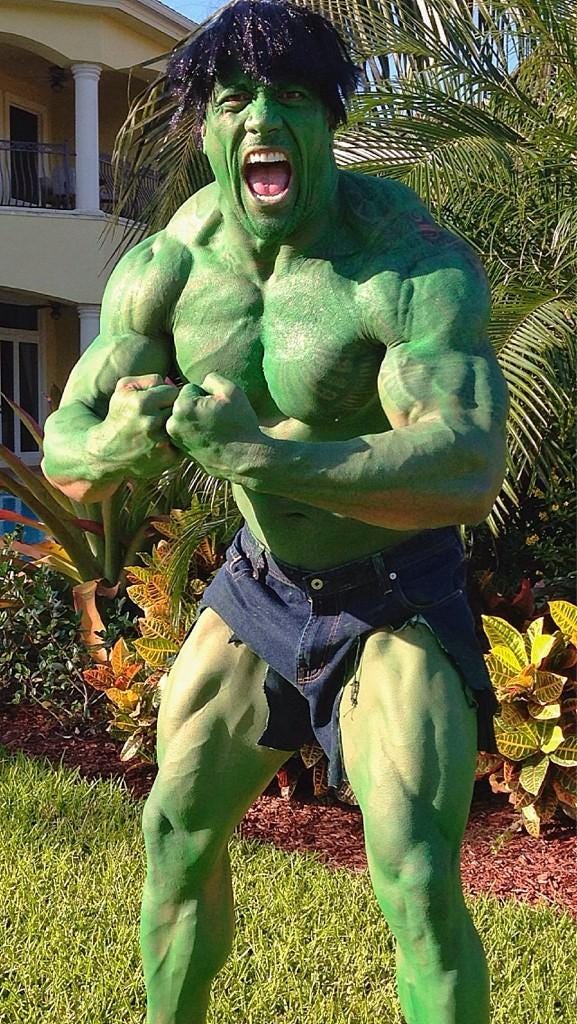 The Rock Halloween as Incredible Hulk
