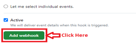 Click Add Webhook