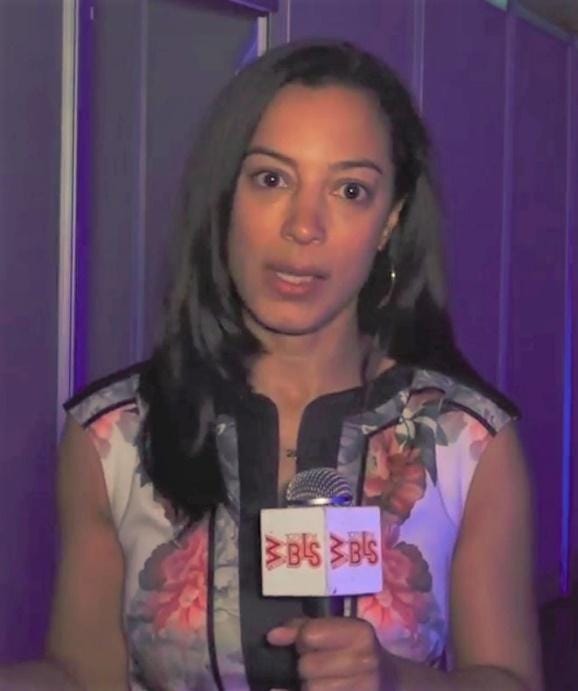 Image of Angela Rye as she speaks with NYC radio station WBLS at the 108th NAACP Convention, Baltimore, 2017.