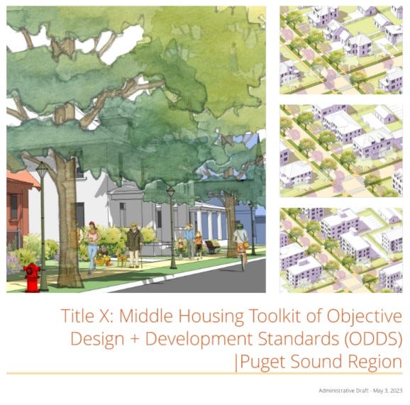 cover of a draft report on middle housing in washington state