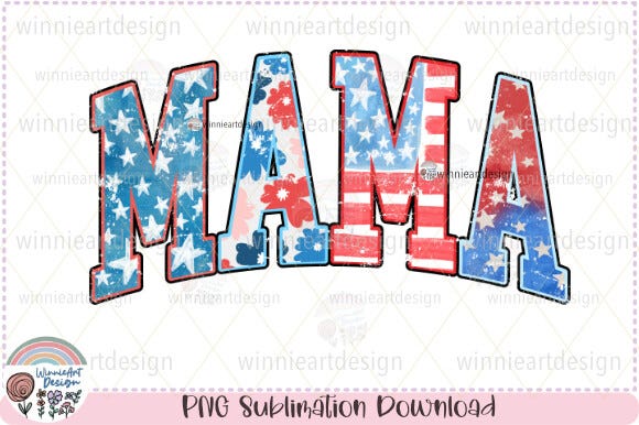 American Mama Retro 4th of July Varsity Grafik T-shirt Designs Von WinnieArtDesign