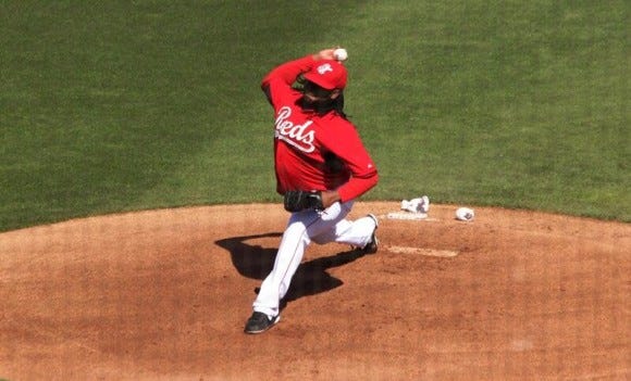 Johnny Cueto felt good in his first outing of the spring. (Photo- Jamie Ramsey/Cincinnati Reds)