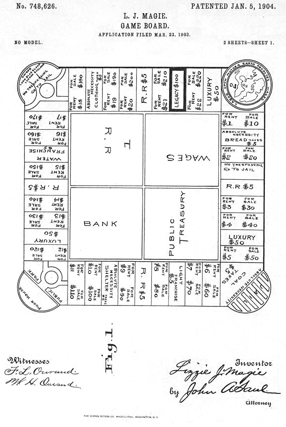 The original patent illustrator of the ‘Landlords Game’, that later became ‘Monopoly’