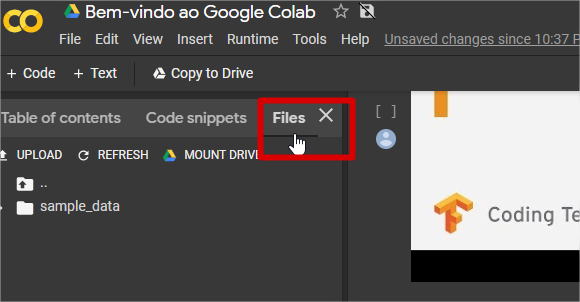 Google Colab — Files.