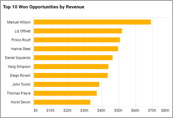 Top 10 Won Opportunities by Revenue