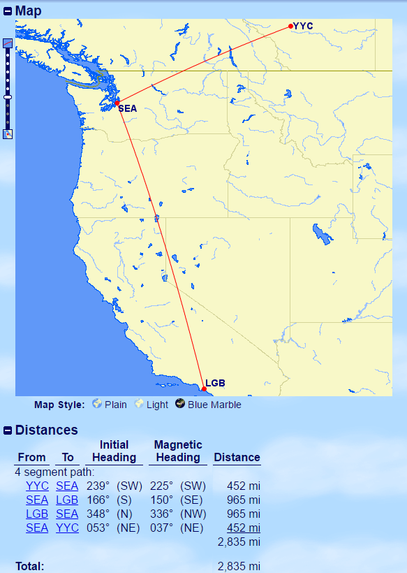 YYC-SEA-LGB-SEA-YYC