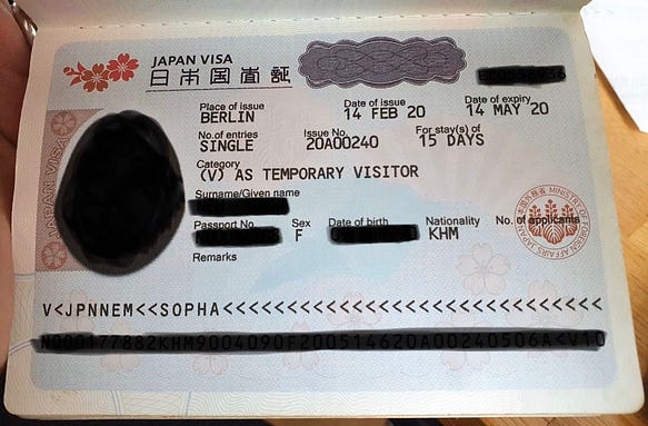 Single Entry Japan Visitor Visa