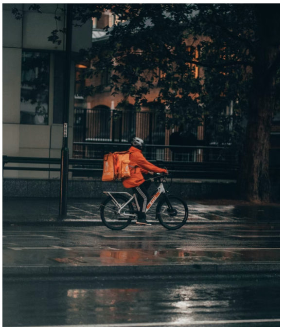 Picture of a food delivery cyclist