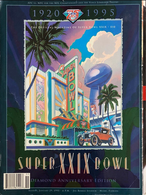 Official magazine cover for Super Bowl XXIX