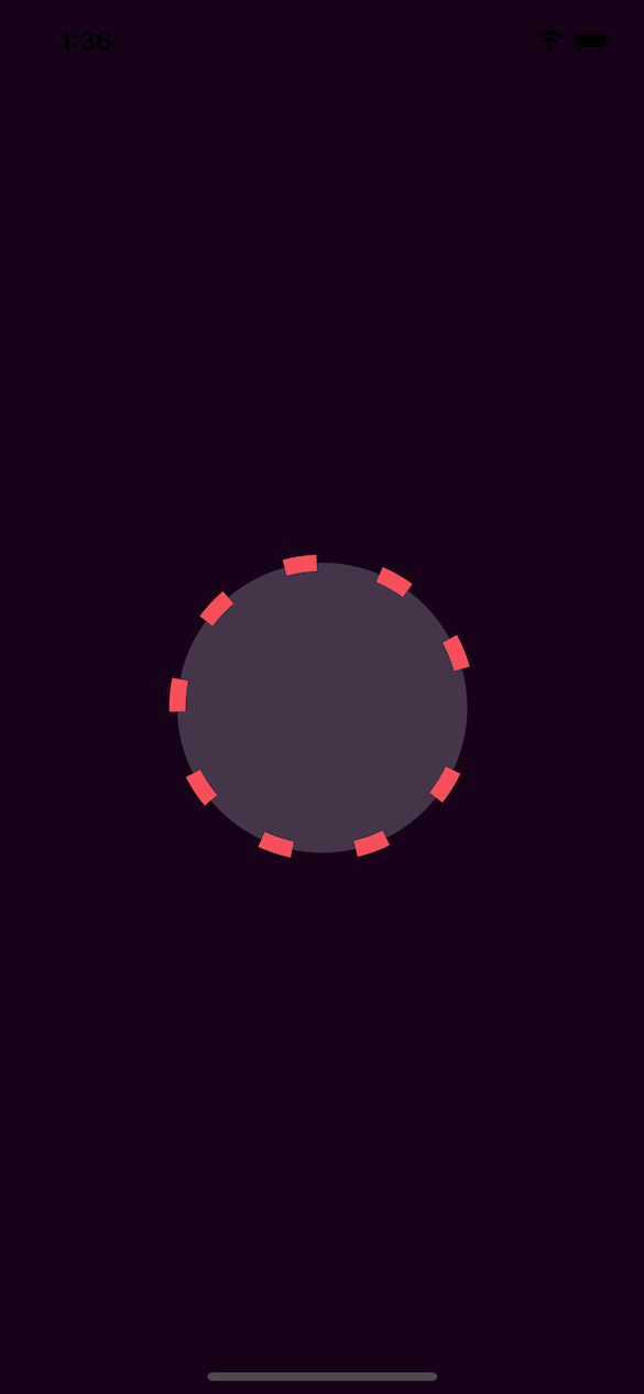 A circle with a dashed outline