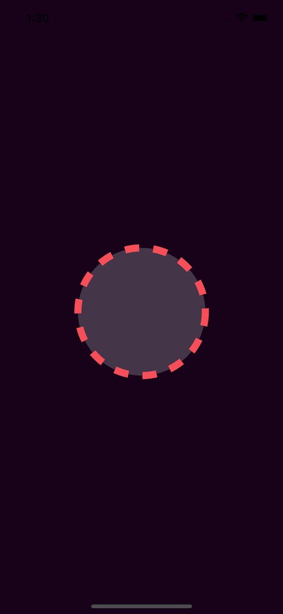 A circle with a dashed outline