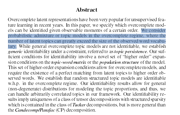 When Are Overcomplete Topic Models Identifiable?