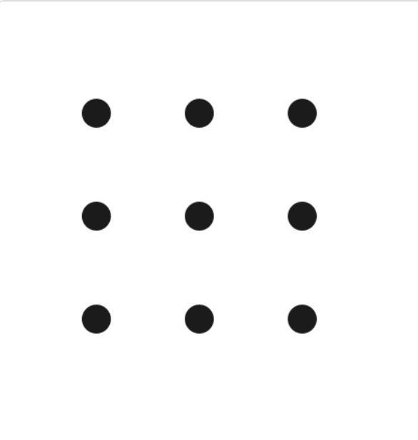 9 dots in the form of a square