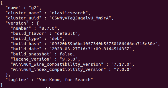 elasticsearch json response