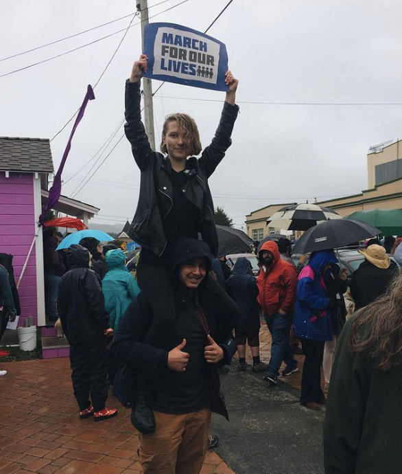 The author at a gun control protest in March of 2018