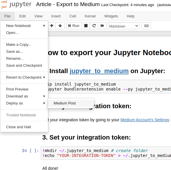 Export Jupyter to Medium