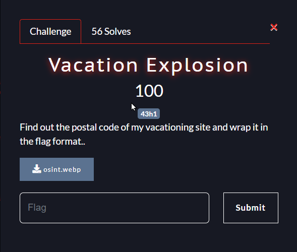 “Vacation Explosion” Challenge’s description from TechnexCTF 2024