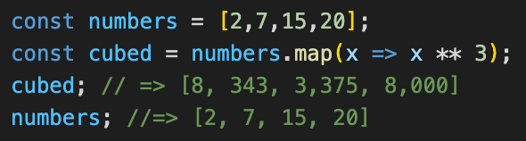 .map() written in arrow function notation.
