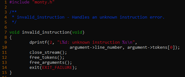 error handling when no valid instruction_s struct is found