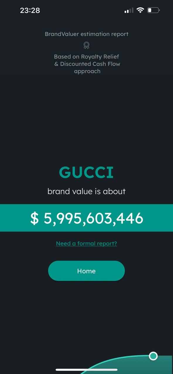 Gucci’s brand value been calculated using BrandValuer app: