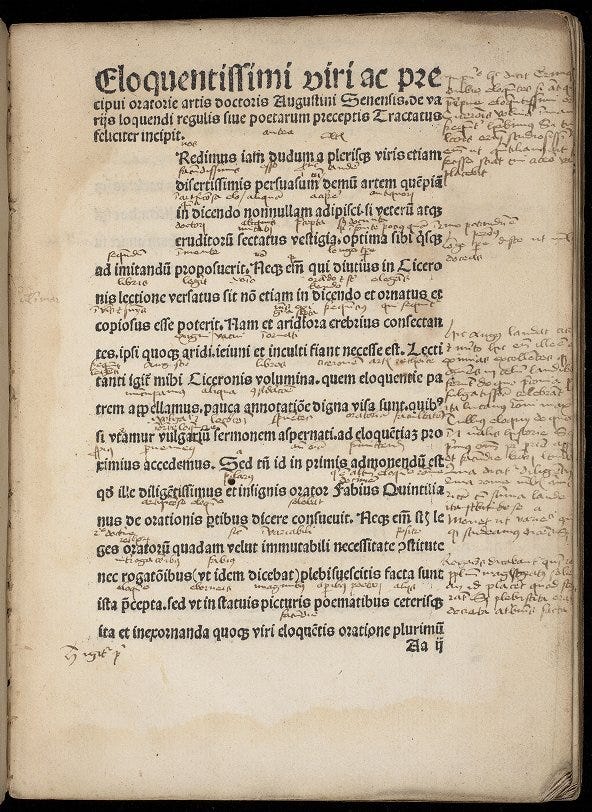 Page of Latin text with handwritten annotations