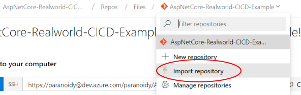 Import repository