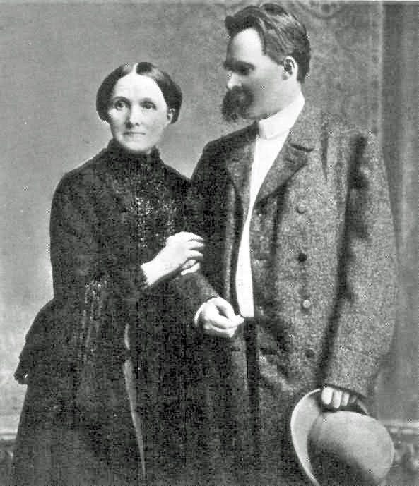Undated portrait of Friedrich Nietzsche and his mother Franziska Nietzsche.