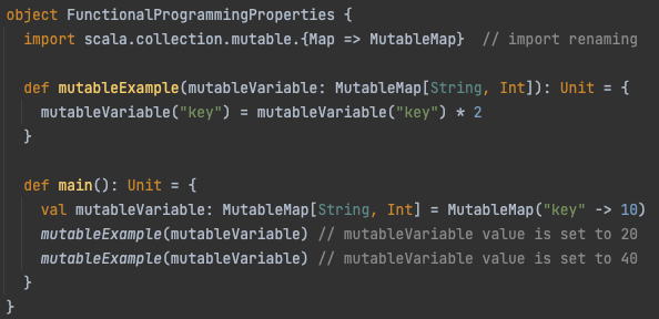 Mutable code example