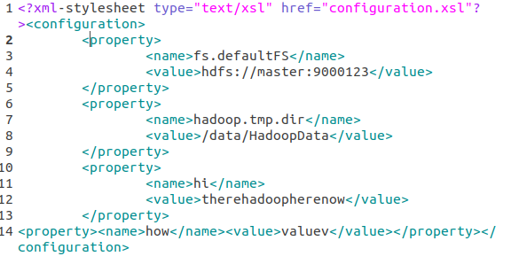 Hadoop configuration file preview