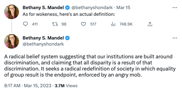 Bethany Mandel defining woke