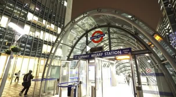 A picture of Canary Warf Tube station exit