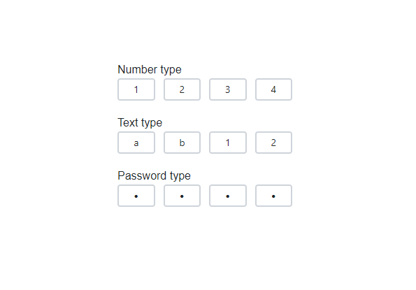 Built-in input types supported in Blazor OTP Input component