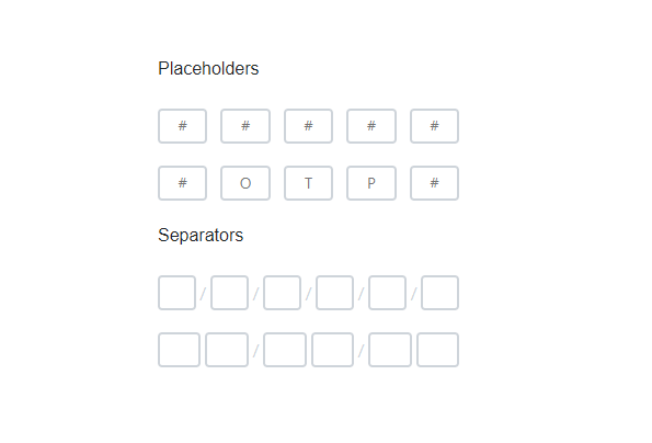 Customizable placeholder and separators in Blazor OTP Input component