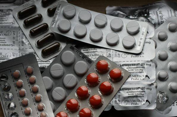A close-up of medication packs