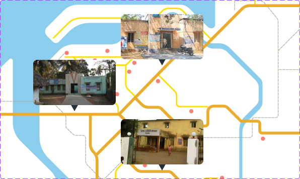 A simplified map showing important landmarks such as local hospitals as a means to make maps easier to use