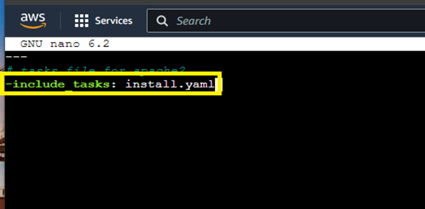 Include the install.yaml file to main.yaml